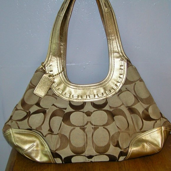 COACH 1990's Classic Handbag with Gold Trim - Picture 1 of 8